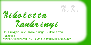 nikoletta kankrinyi business card